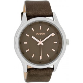 OOZOO Timepieces 45mm Browngrey Leather Strap C7439